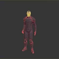 3D Rendered Male Character and Humanoid Creature with Tight Gray Suit Standing Pose
