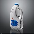 White Plastic Laundry Bottle with Blue Cap Red Logo Life Label and Blue Wave Design