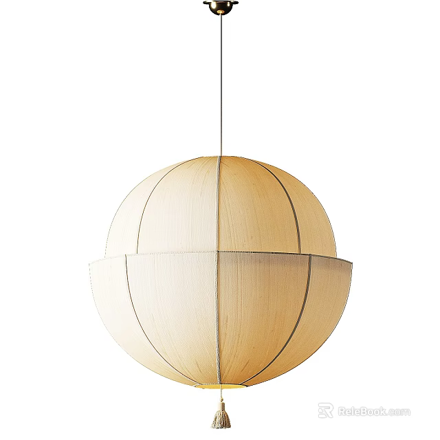 Modern Wooden Spherical Chandelier With Minimalist Design For Interior Decoration 3d model 