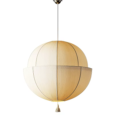 Modern Wooden Spherical Chandelier With Minimalist Design For Interior Decoration 3d model