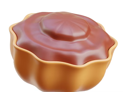 Delicious Golden Ruffled Edge Chocolate Tart With Smooth Glossy Topping 3d model