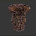 Intricately Carved Sculptural Vessel With Detailed Patterns And Decorative Handles