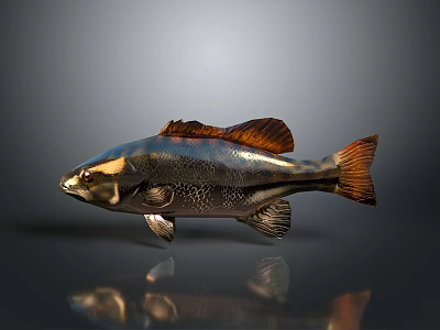 Elegant Decorative Fish Figurine For Modern Home Living Room Decoration 3d model