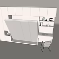 White Modern Wardrobe With Multiple Doors Open Shelves And Desk Chair