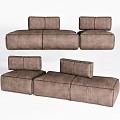 Modern Brown Fabric Modular Sectional Sofa With Versatile Section Combinations For Living Room 3d model