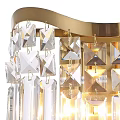 Elegant Gold Frame Wall Light With Diamond Shaped And Long Crystal Decorations And Warm Illumination