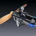 modern engine turbofan propeller engine 3d model