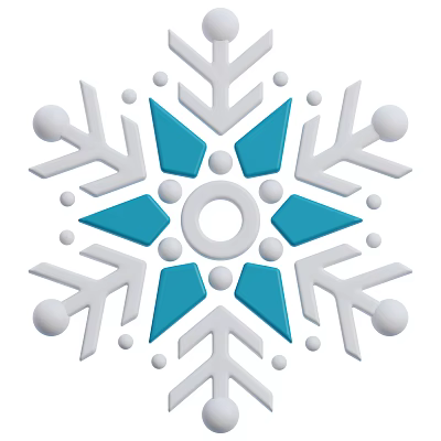 Blue And White Snowflake Shaped Decorative Ornament Set With Geometric Design 3d model
