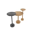 Stylish Round Top Dining Tables With Gold And Black Base Design 3d model