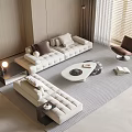Sofa Coffee Table Combination Coffee Table Multi-person Sofa Leisure Chair Single Sofa 3d model