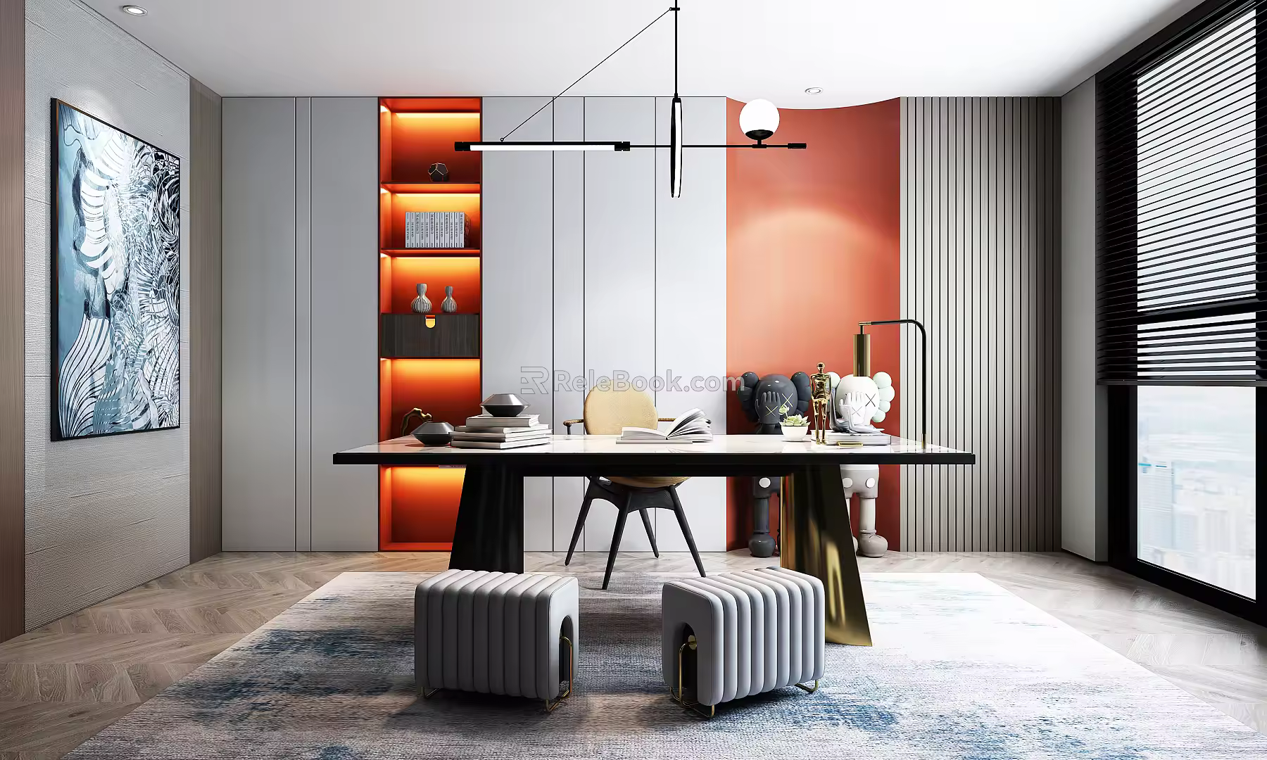 Modern study 3d model