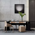 Modern Dining Table and Chair Combination Simple Dining Table and Chair Combination 3d model