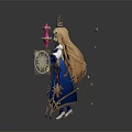 Magical Fantasy Game Character With Long Blonde Hair Crown Star Shaped Ornaments Holding Magic Compass