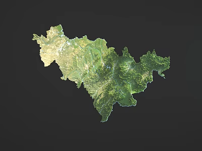 Modern 3D Topographic Wall Decor With Green Yellow Gradient And Irregular Shape Design 3d model