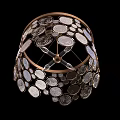 Unique Decorative Chandelier With Glass Discs And Round Metal Frame Design