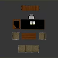 Modern Meeting Table and Chairs with Fabric Sofa Wooden Cabinet in Living Room Furniture Set