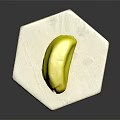 Fresh Yellow Banana Placed On Hexagonal Light Colored Stone Slab 3d model
