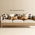 American Retro Three-Seat Sofa 3d model
