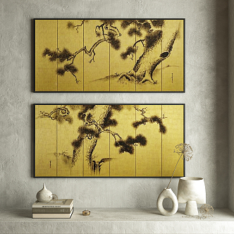 New Chinese Plant Painting Decorative Painting 3d model