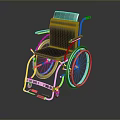 Modern Wheelchair With Gray Seat Metal Frame Armrests Footrests And Silver Wheels