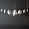 Elegant Modern Chandelier Design With White Petal Shaped Pendants For Home Decor