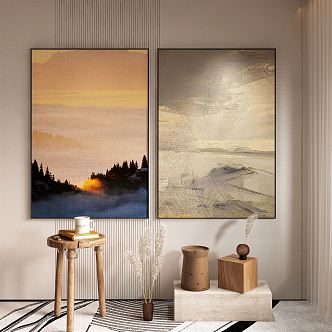 modern landscape painting abstract decorative painting 3d model