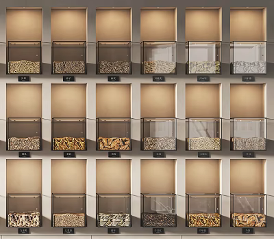 Modern Display Shelves With Glass Doors And Wooden Frames For Organized Storage Items 3d model