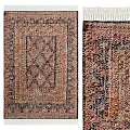 Earthy Neutral Square Rug With Geometric Diamond Pattern Woven Texture And Tassel Edge