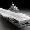Modern Aircraft Carrier With Flight Deck And Naval Military Structure 3d model