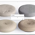Comfortable Round Home Cushions With Woven And Fabric Textures For Living Room Decor