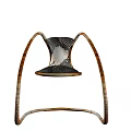 Unique Design Leisure Chair With Curved Metal Frame And Leather Seat Backrest