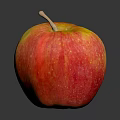Fresh Ripe Red and Yellow Apple on Black Background with Reflection
