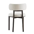 Modern Leisure Chair With Upholstered Seat Curved Backrest And Sturdy Wooden Legs