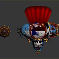 Blue Skinned White Haired Ox Like Game Character With Red Gold Armor And Hammer Weapon