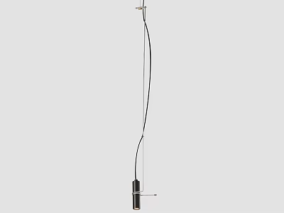 Modern Minimalist Pendant Light with Black Metal Frame and Long Hanging Design for Interior Spaces 3d model
