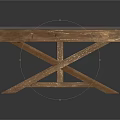 Modern Coffee Table With Gray Top And Wooden Crossed Legs Design
