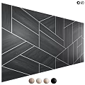 Wooden Geometric Pattern Wall Design With Modern Spliced Panel Decor 3d model