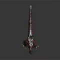 Game Movie Character 3D Model With Open Mouth Red Patterns And Dorsal Fins Design