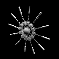 Automotive Parts Precision Mechanical Structure With Radial Rods And Spherical Components