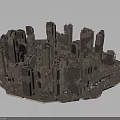 Miniature Urban Cityscape Model Featuring Tall Skyscrapers And Detailed Buildings