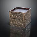 Vintage Ornamental Decor Set With Intricate Carved Design Decorative Storage Box
