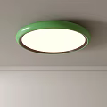 Modern Green Round Ceiling Light With Soft Glow On White Ceiling 3d model