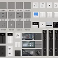 Modern switch socket mobile track socket smart switch video phone 3d model