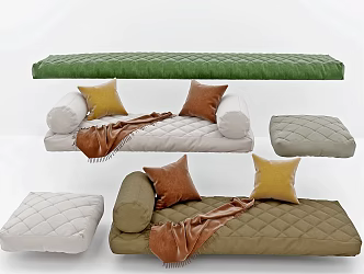 Modern cushion sofa pillow combination 3d model