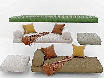 Modern cushion sofa pillow combination 3d model