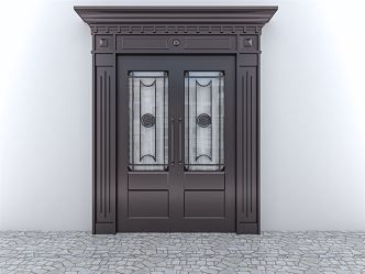 New Chinese Style Door Entrance Door 3d model