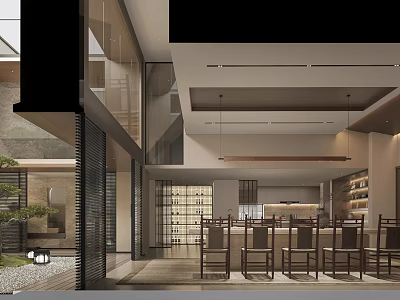 Modern Duplex Living Room Interior Design With High Ceiling Open Layout And Glass Windows 3d model