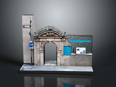 Gate House Stone Gate House Gate Post Stone Gate Post Ruin Gate Post Arch Stone Post Outdoor Articles Realistic 3d model