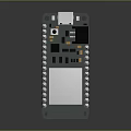 Electronic Circuit Board Featuring Integrated Chip Metal Pins And Black Connector
