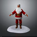 Santa Claus Figure In Red Outfit With White Beard Standing On White Base